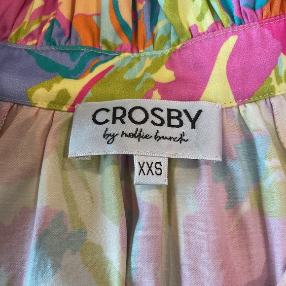 CROSBY by Mollie Burch Pink and Orange Abstract Blouse - Picture 3 of 7